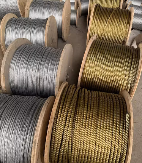 Fune metallica non zincata per ascensore 8X19s+Sisal Core in acciaio